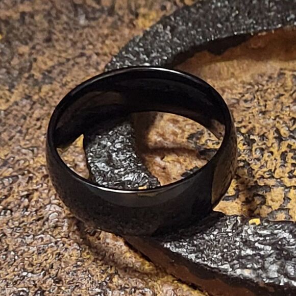 Women's Polished Black Promise Ring - Pinky Promise Ring for Girl's Sizes 5-14 - Picture 5 of 8